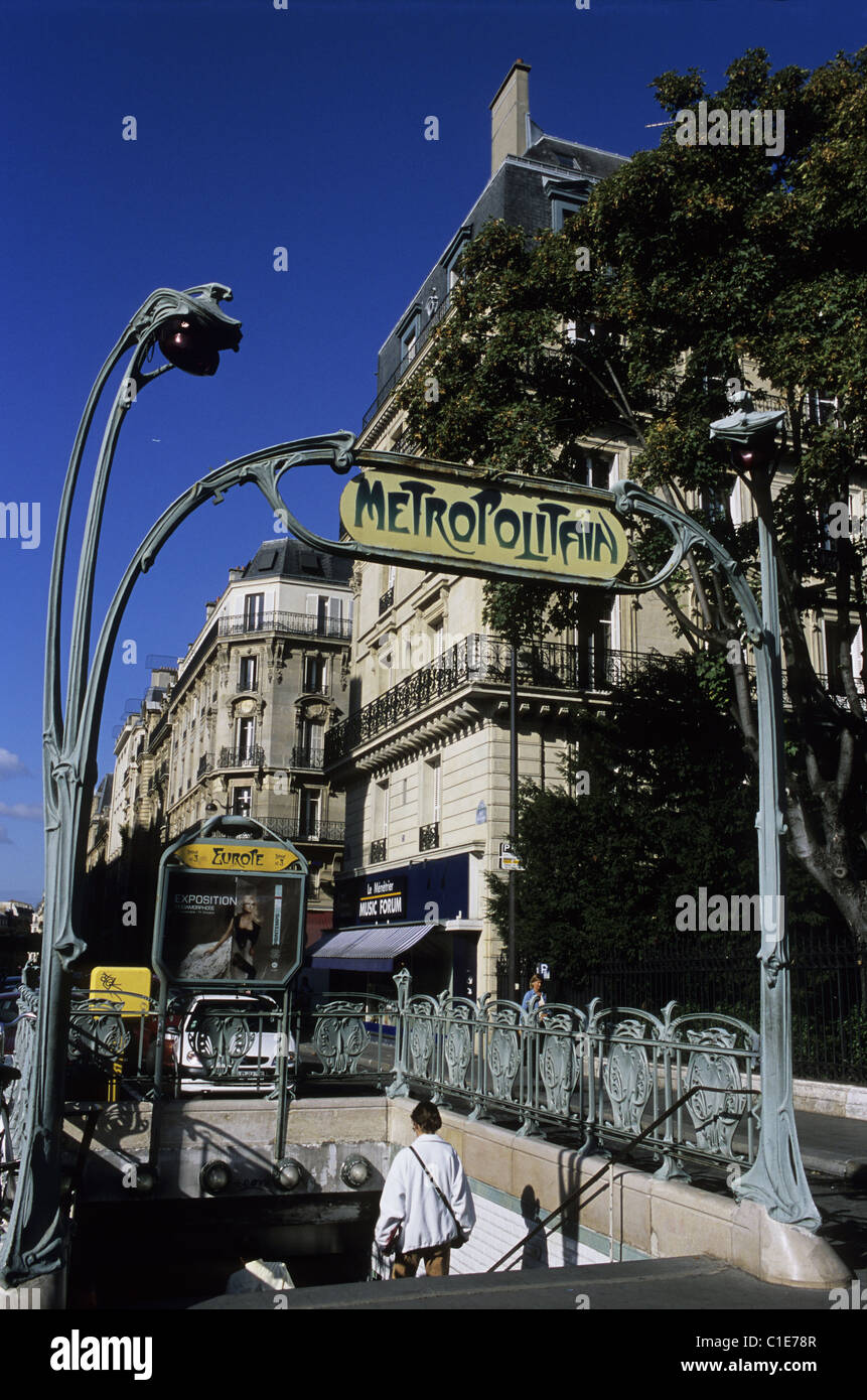 France, Paris, l'Europe (8ème arrondissement), la station de métro Europe Banque D'Images