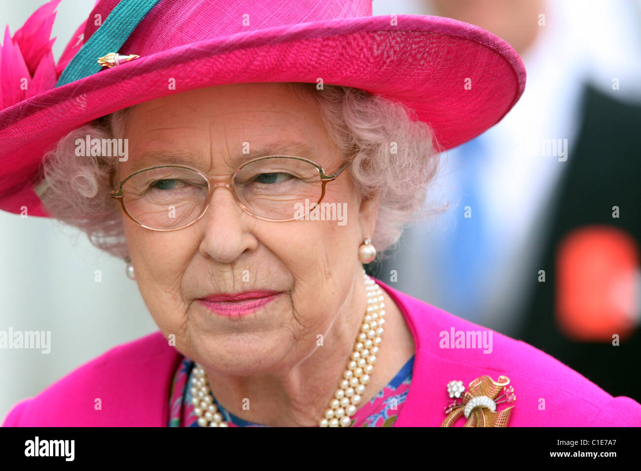 Portrait de la Reine Elisabeth II, Epsom, Royaume-Uni Banque D'Images