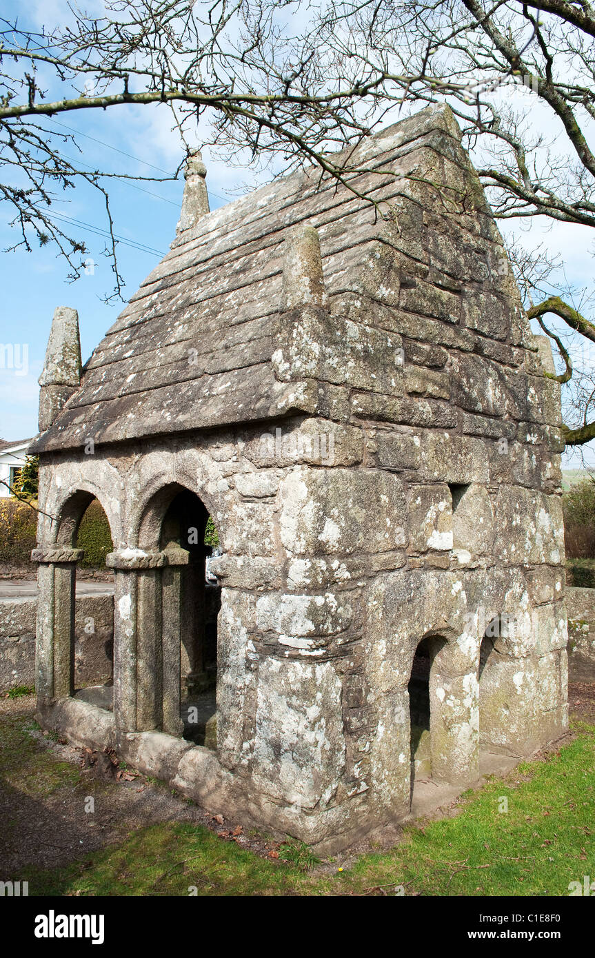 Le 15e siècle et saint dans le village de St.Cleer sur Bodmin Moor, Cornwall, UK Banque D'Images