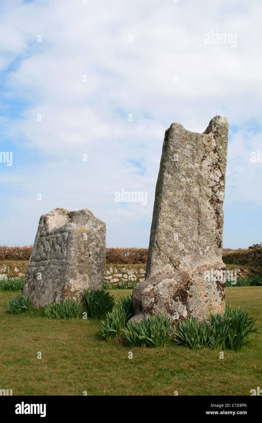 Le roi Donierts, Pierre St.Cleer, Cornwall, UK Banque D'Images