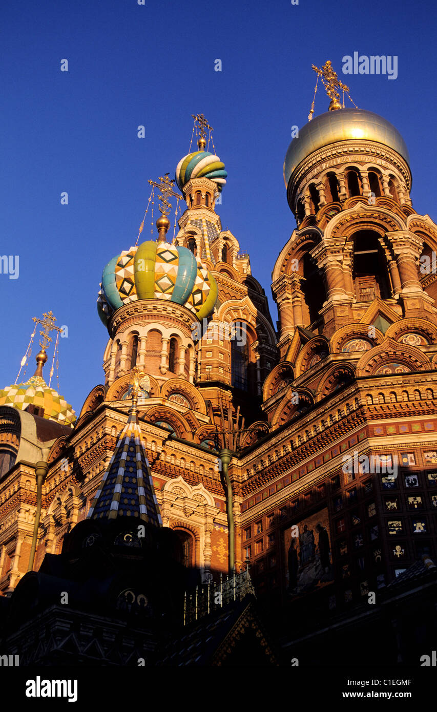 La Russie, Saint-Pétersbourg, église de la résurrection sur le canal Griboiedov Banque D'Images