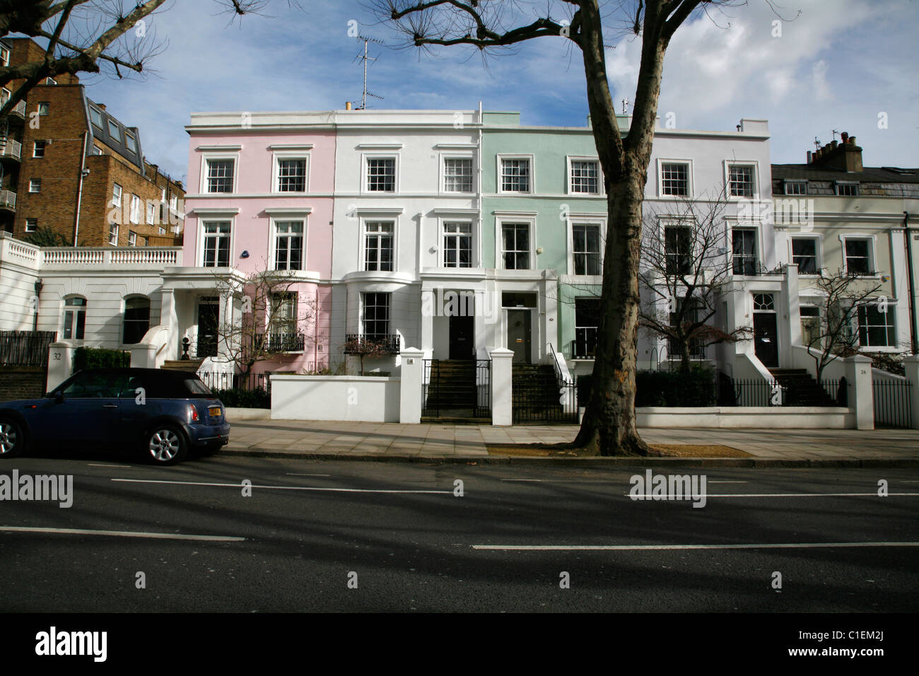 Logement sur Ladbroke Grove, Notting Hill, Londres, Royaume-Uni Banque D'Images
