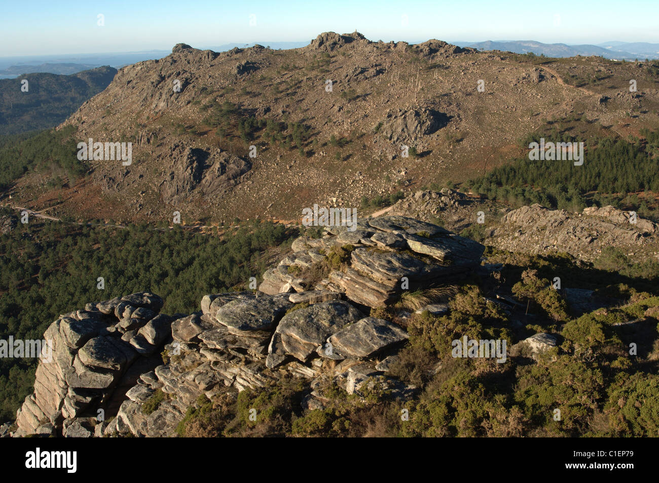 Serra do Galiñeiro, un système de montagne dans le sud de la Galice. Gondomar, Pontevedra, Espagne. Banque D'Images Serra do Galiñeiro, un système de montagne dans le sud de la Galice. Gondomar, Pontevedra, Espagne. Banque D'Images