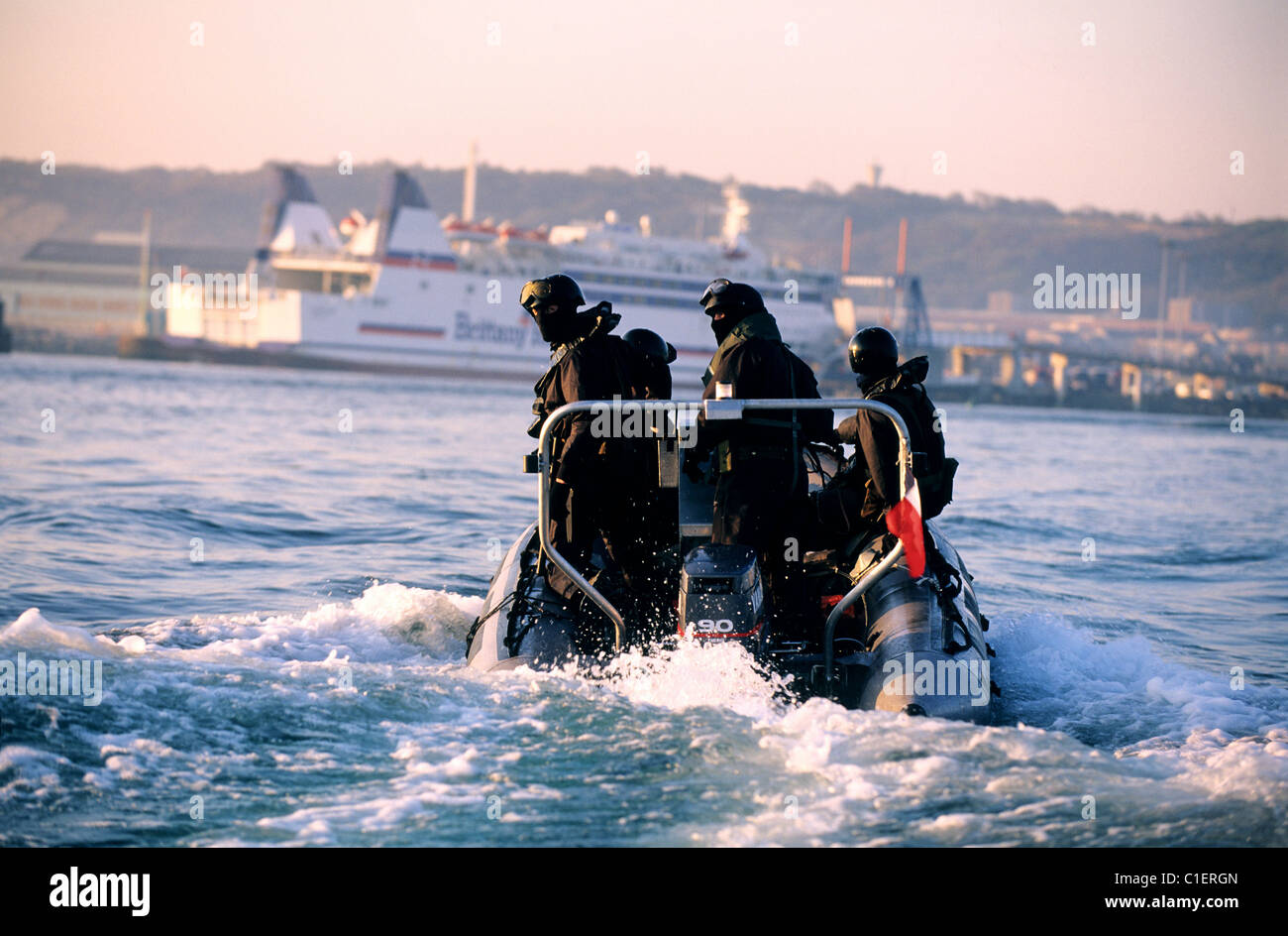 France, Manche, Cotentin, route de Cherbourg, commando de marines Banque D'Images