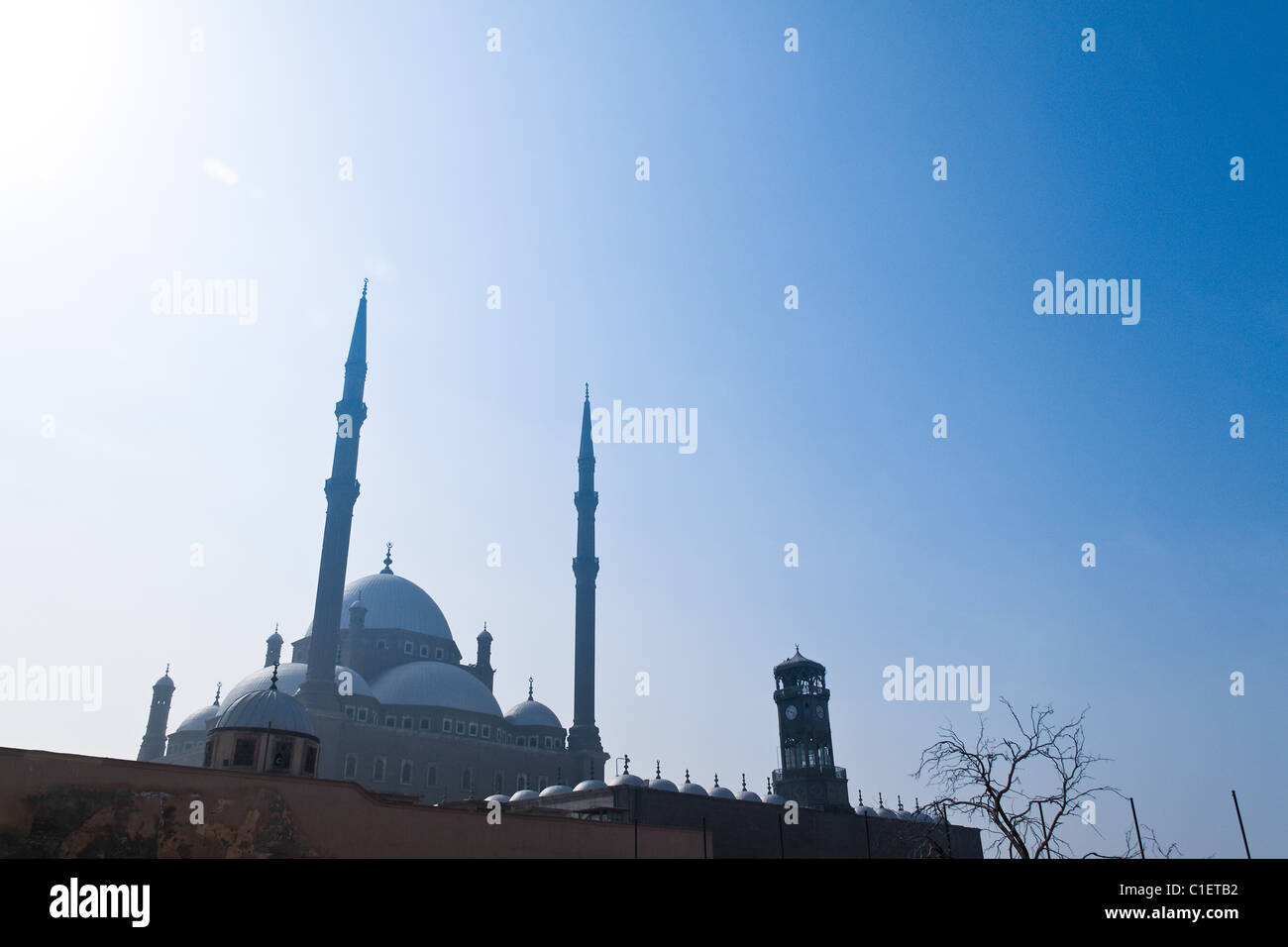 L'Egypte, Le Caire. Mosquée Mohammed Ali. Alabsater mosquée. À l'extérieur. Banque D'Images