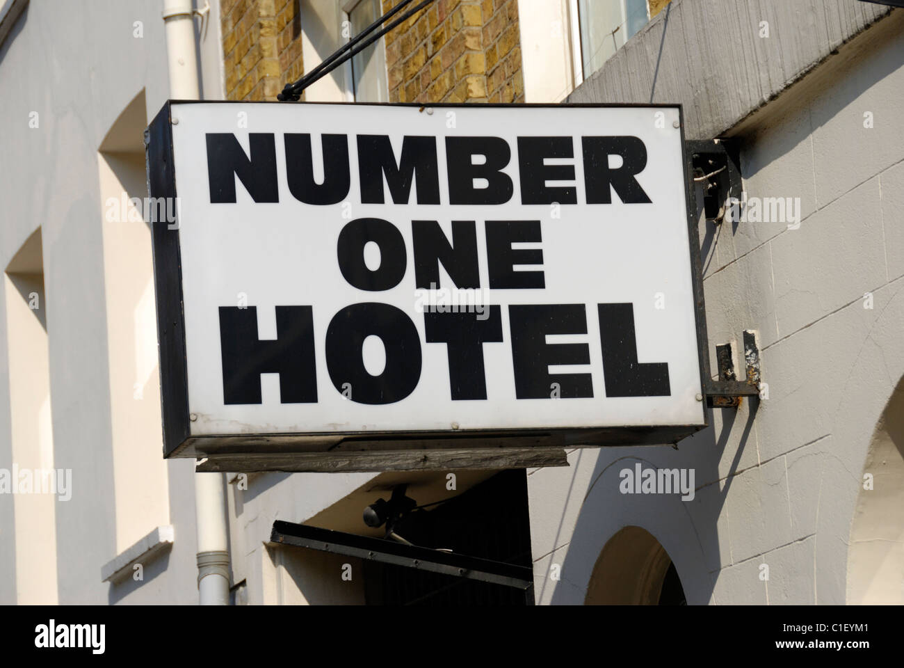 Signe de l'hôtel numéro un Banque D'Images