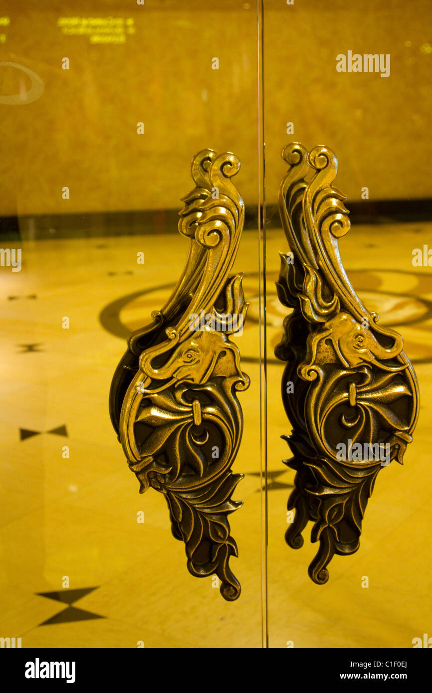 Poignée de porte en verre de Mandalay Bay Banque D'Images