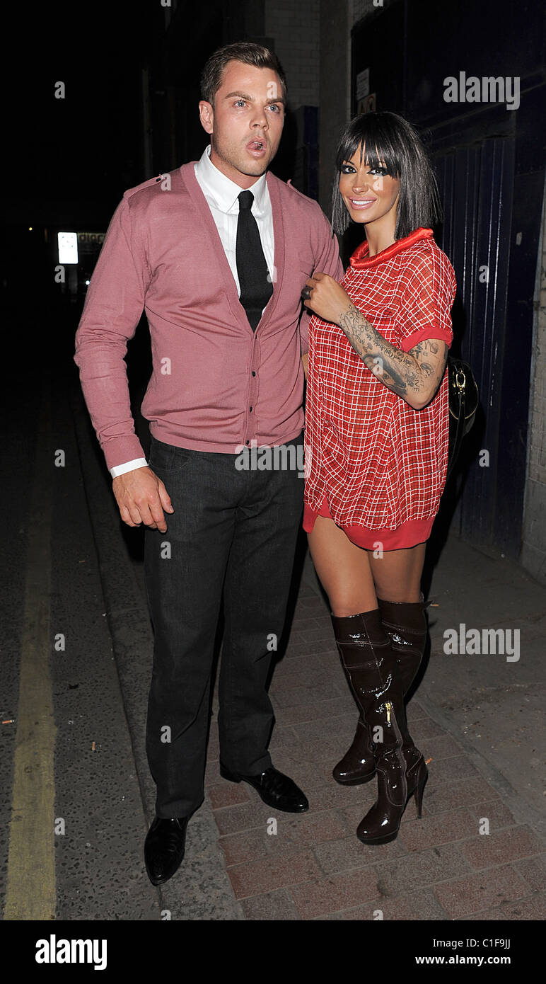 Jodie Marsh et son nouveau petit ami Ryan Fleming quitter Studio Valbonne discothèque Londres, Angleterre - 06.05.09 Alexander s/ Banque D'Images