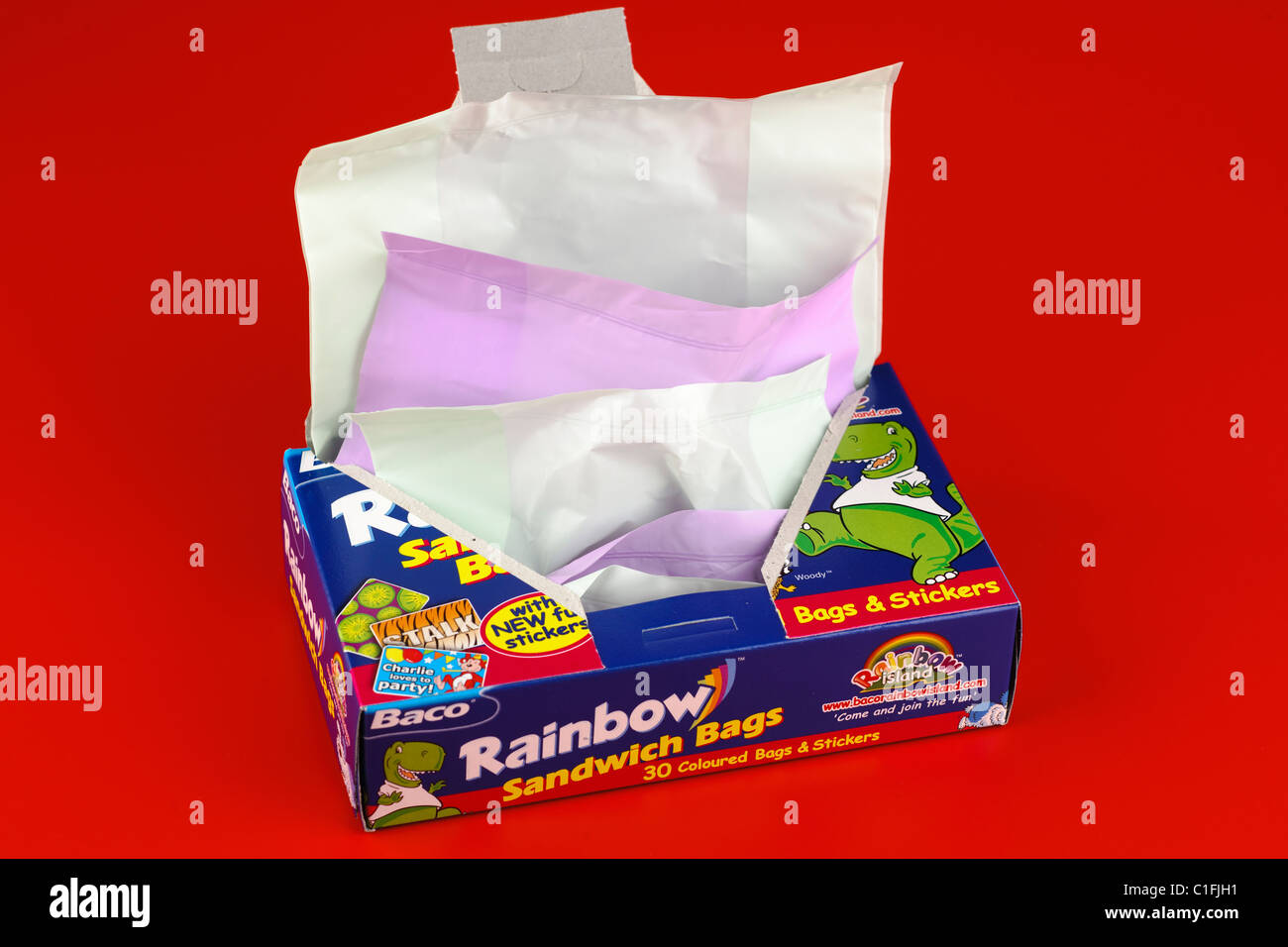 Fort de Baco 30 sacs à sandwich de couleur arc-en-ciel avec fun  autocollants Photo Stock - Alamy