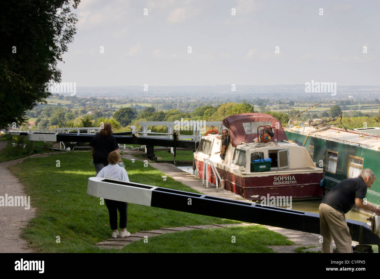 La fermeture de la porte du canal, Caen Hill Banque D'Images