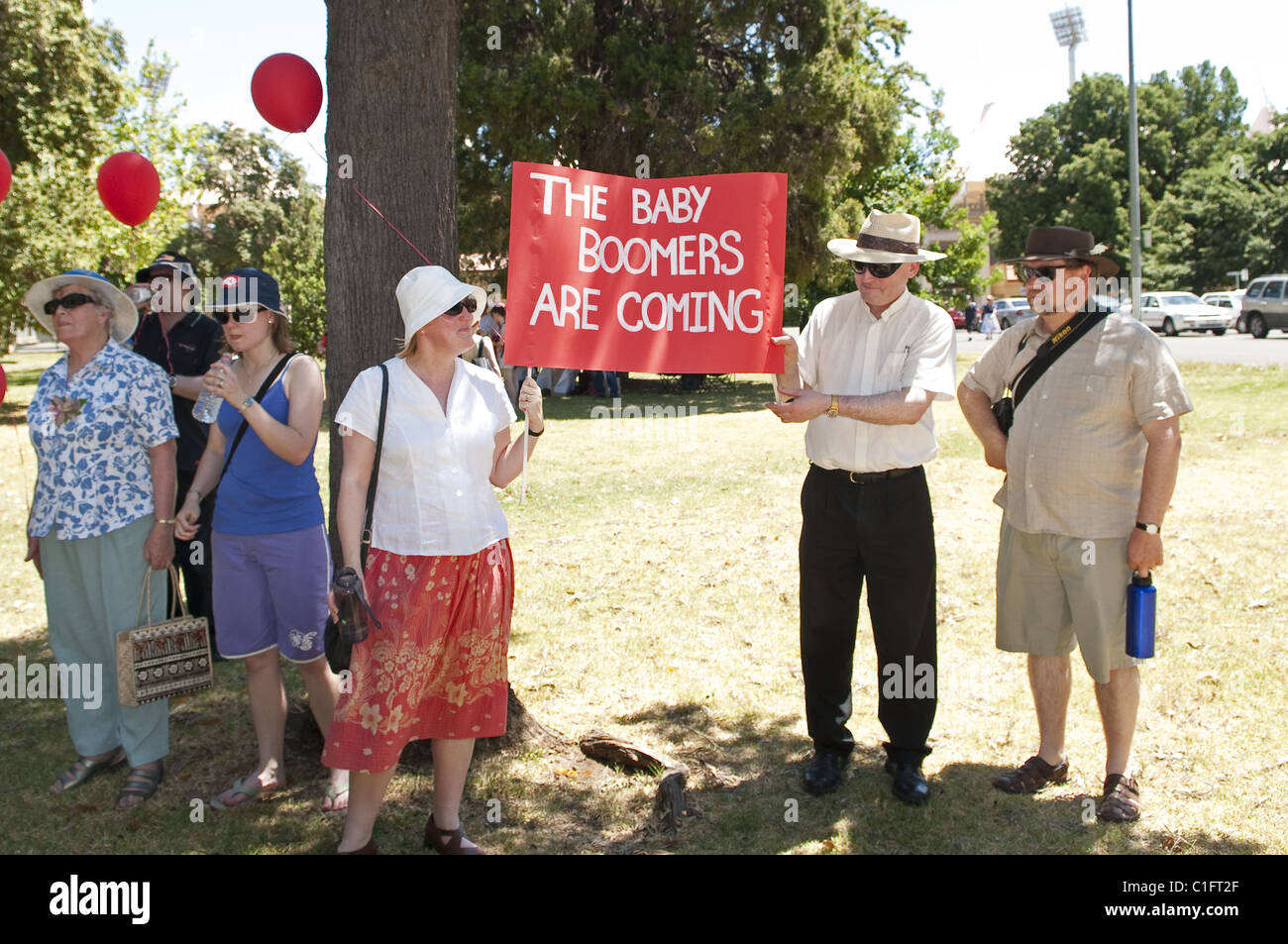 Des soins aux personnes âgées de protestation, Adélaïde, Australie du Sud 2009 Banque D'Images