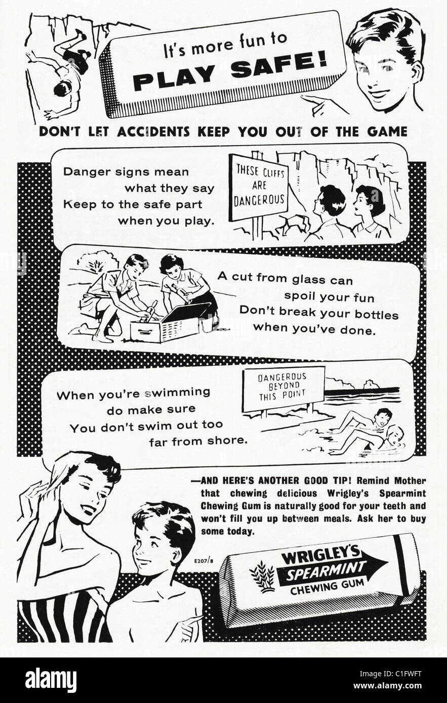 Annonce en 1950 Boy's hobby magazine pour WRIGLEY'S SPEARMINT CHEWING-GUM Banque D'Images