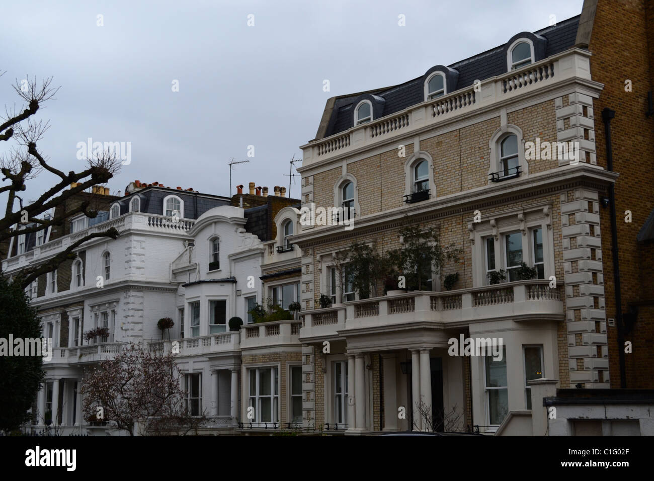 Élégantes Maisons de Notting Hill, Londres, Royaume-Uni ARTIFEX LUCIS Banque D'Images