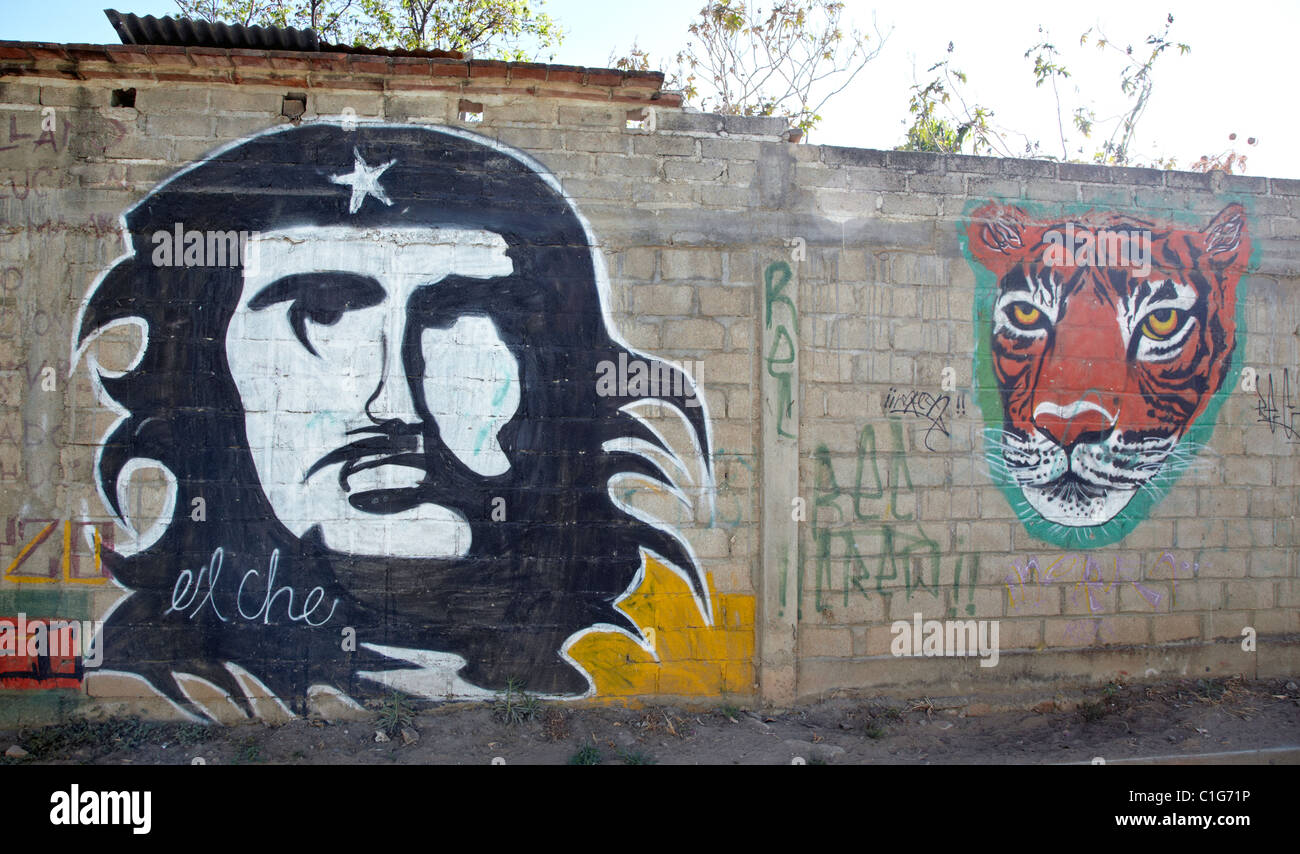 Che Guevara le Graffiti La Ville d'Oaxaca au Mexique Banque D'Images