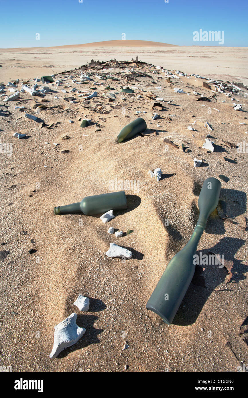 Demeure/débris d'une ancienne ville minière. Désert du Namib. Namib-Naukluft N.P, Namibie Banque D'Images