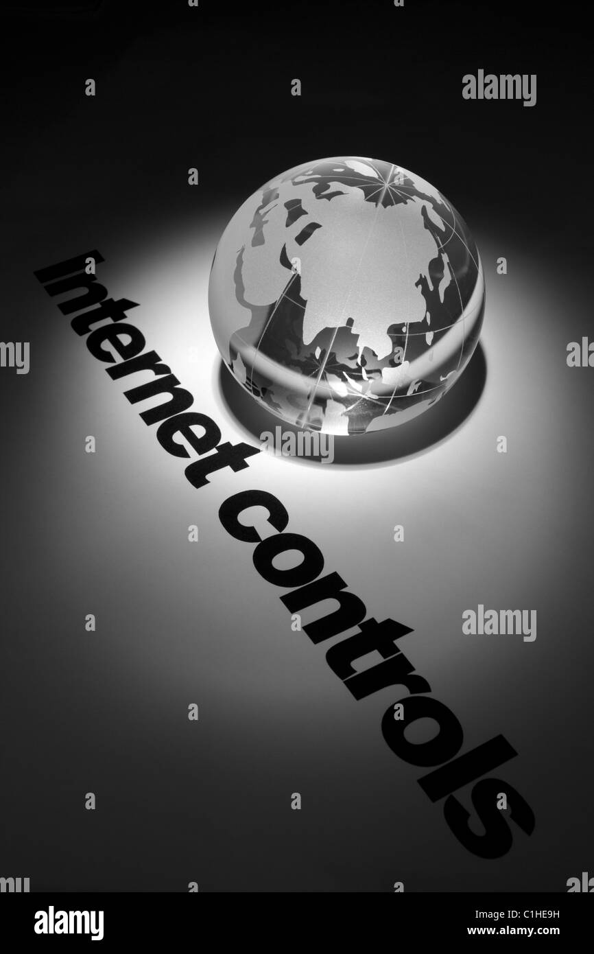 Globe, concept de contrôle de l'Internet Banque D'Images