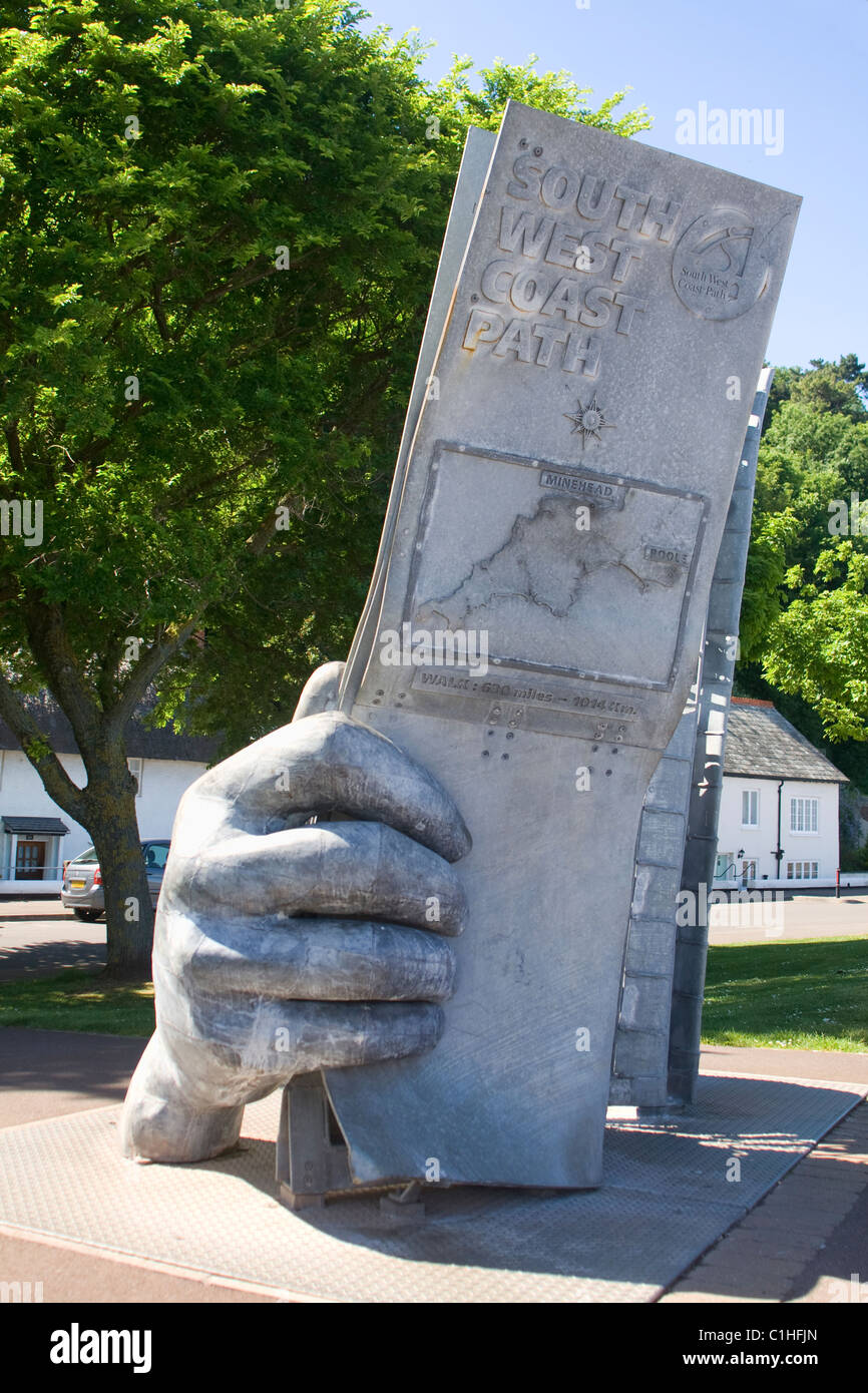 Sculpture d'OS map, Minehead, promenade Banque D'Images