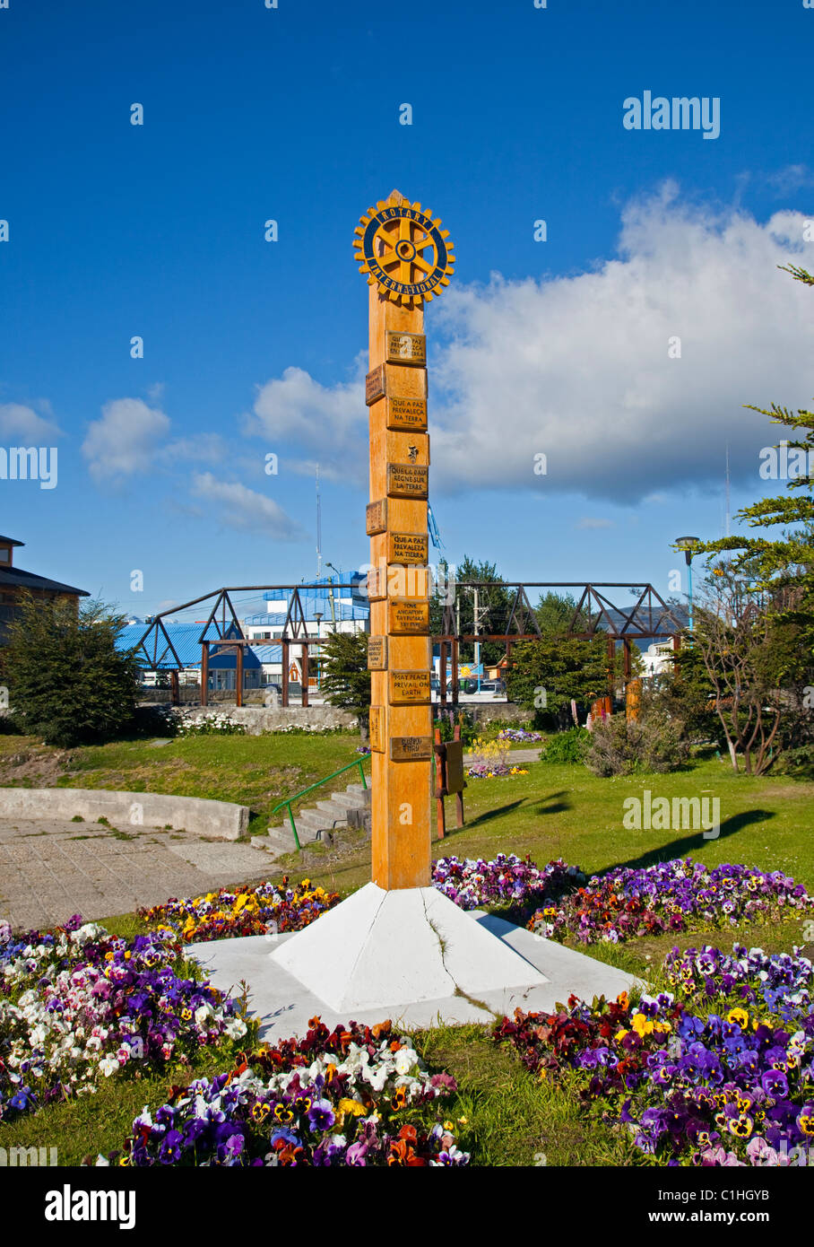 Le Rotary International Monument, Ushuaia, Tierra del Fuego, Argentina Banque D'Images