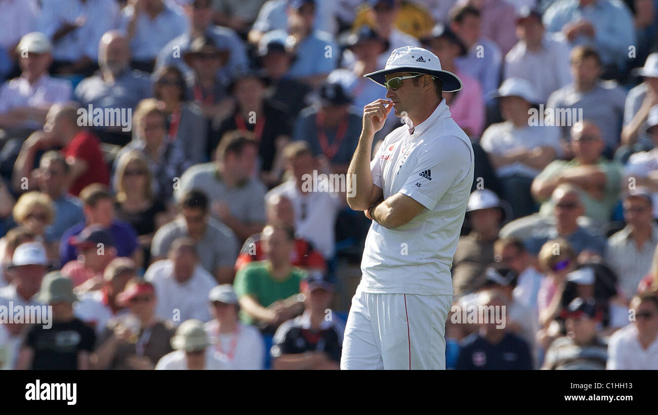 Andrew Strauss pendant l'Angleterre V Australie Cendres quatrième test match à Leeds, Angleterre. Banque D'Images