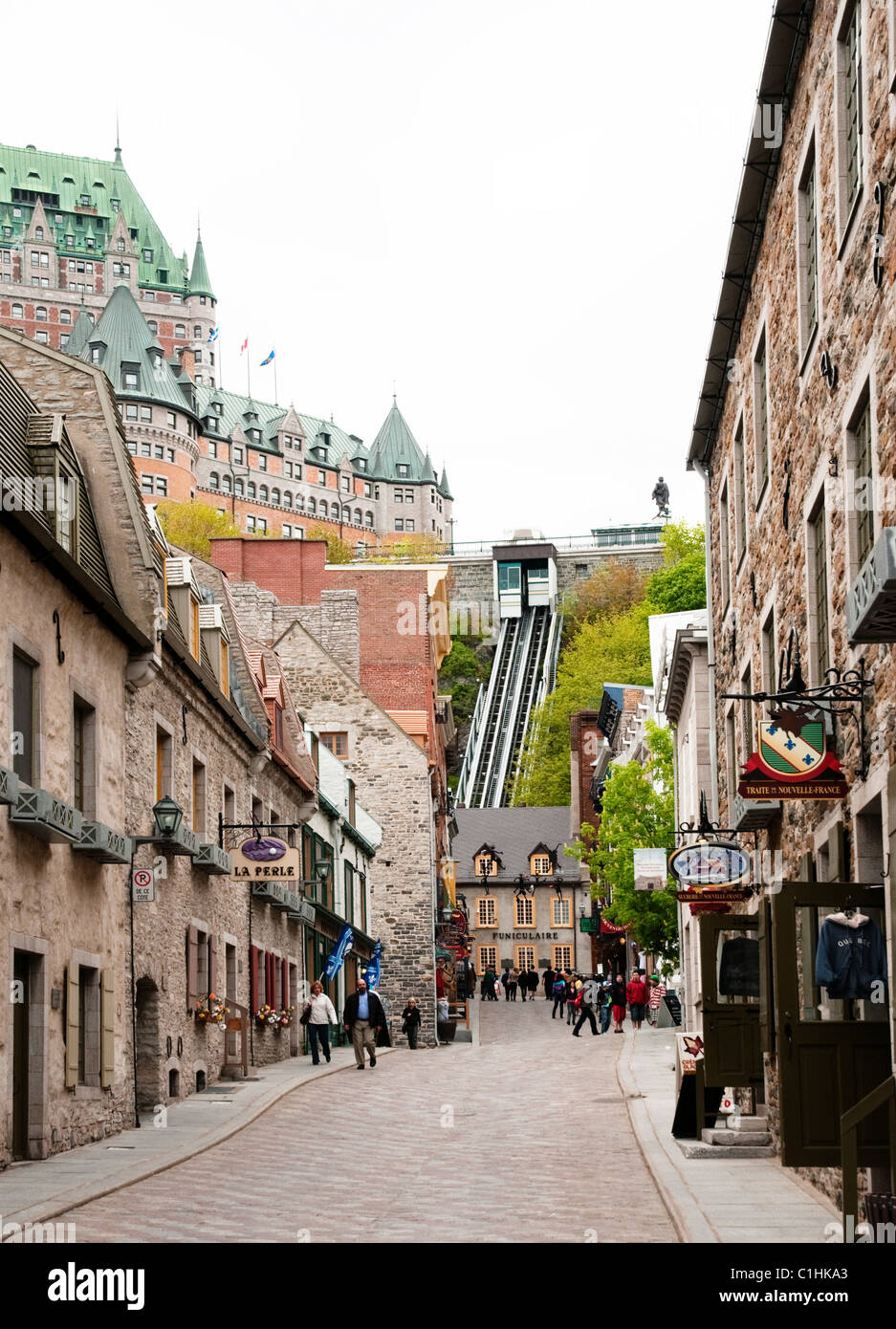 L 'ascenseur funiculaire' dans le Vieux Québec, Canada Banque D'Images