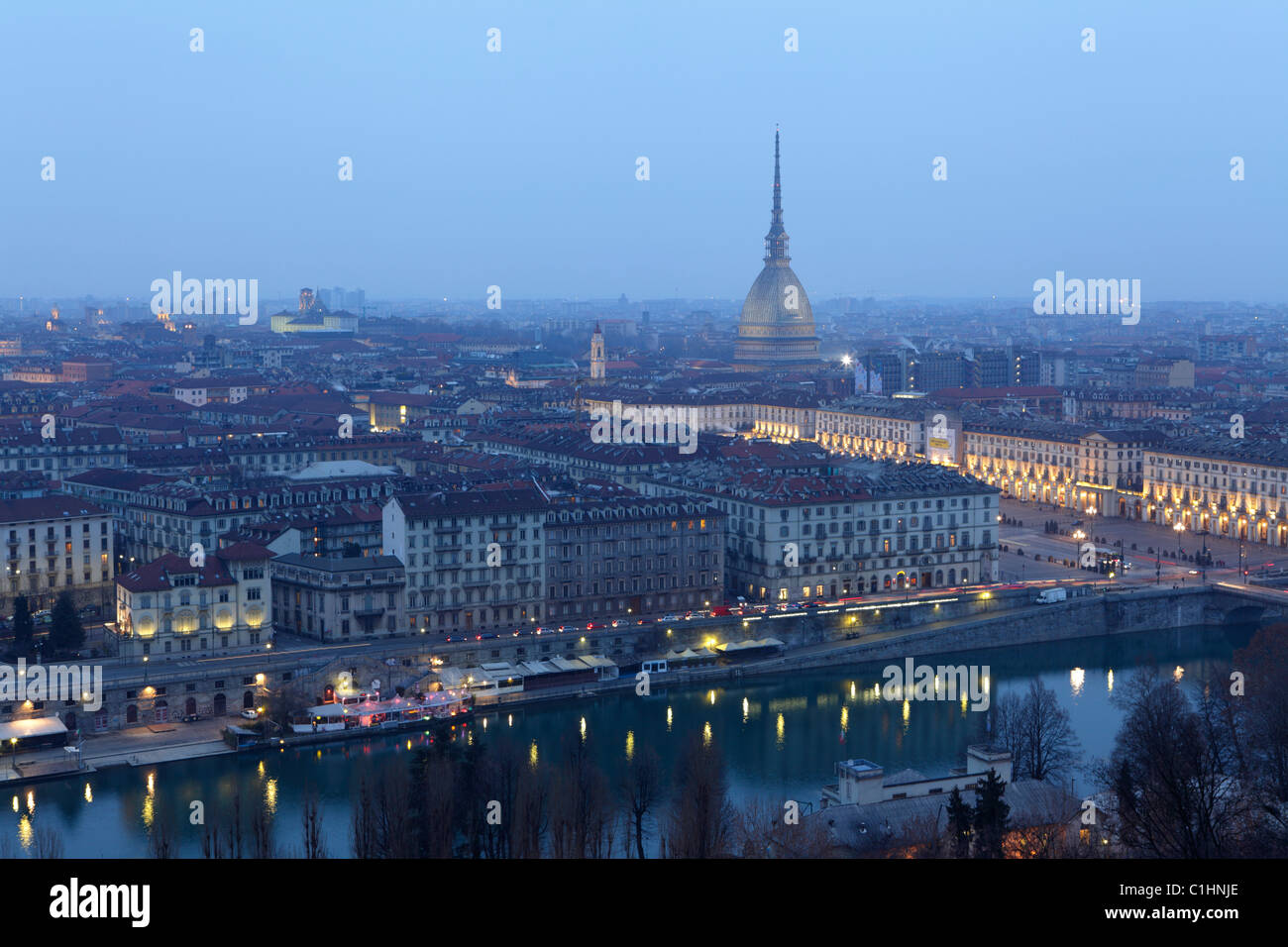 La Mole Antonelliana et la ville, Turin, Italie Banque D'Images