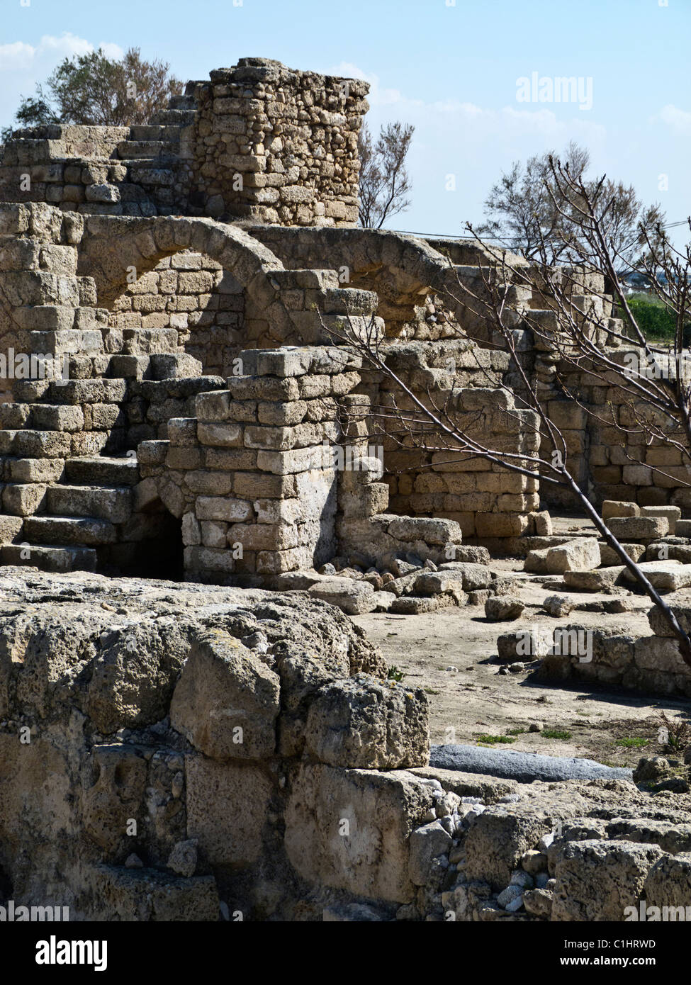 Césarée Césarée Maritima, ,à l'intérieur de la citadelle des croisés Banque D'Images