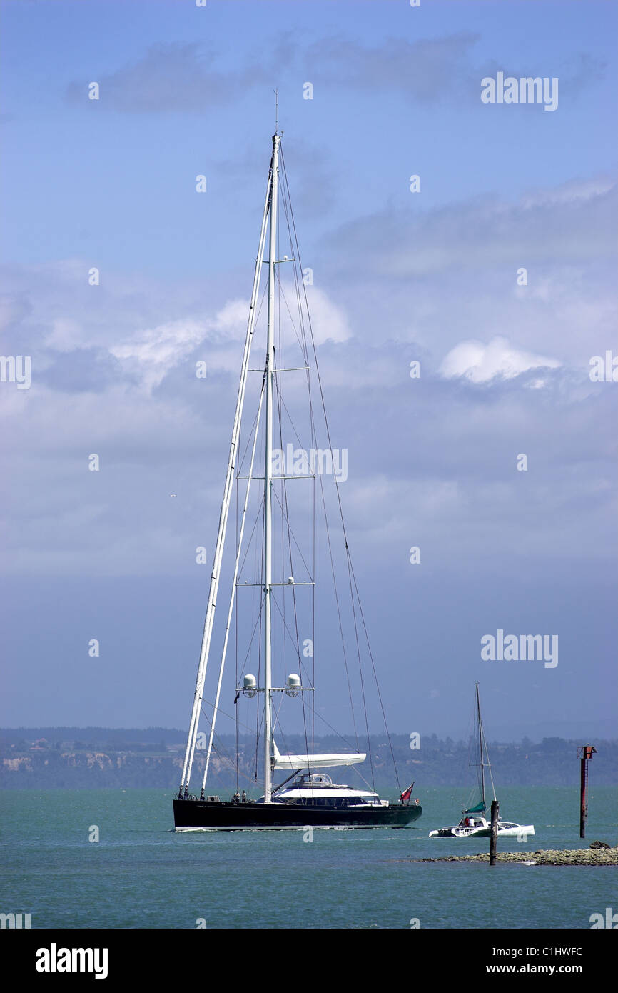 Kokomo 3 arrivant à Nelson, Nouvelle-Zélande Banque D'Images