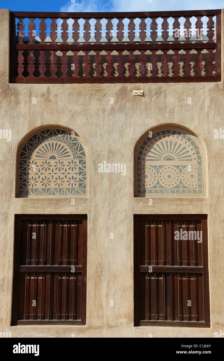 Emirats arabes unis, dubaï, Bastakia, quartier historique, l'architecture traditionnelle, détail, Banque D'Images