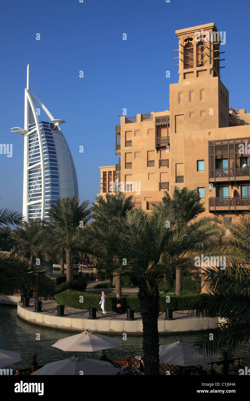 Emirats Arabes Unis, Dubaï, Burj Al Arab, Madinat Jumeirah, Banque D'Images