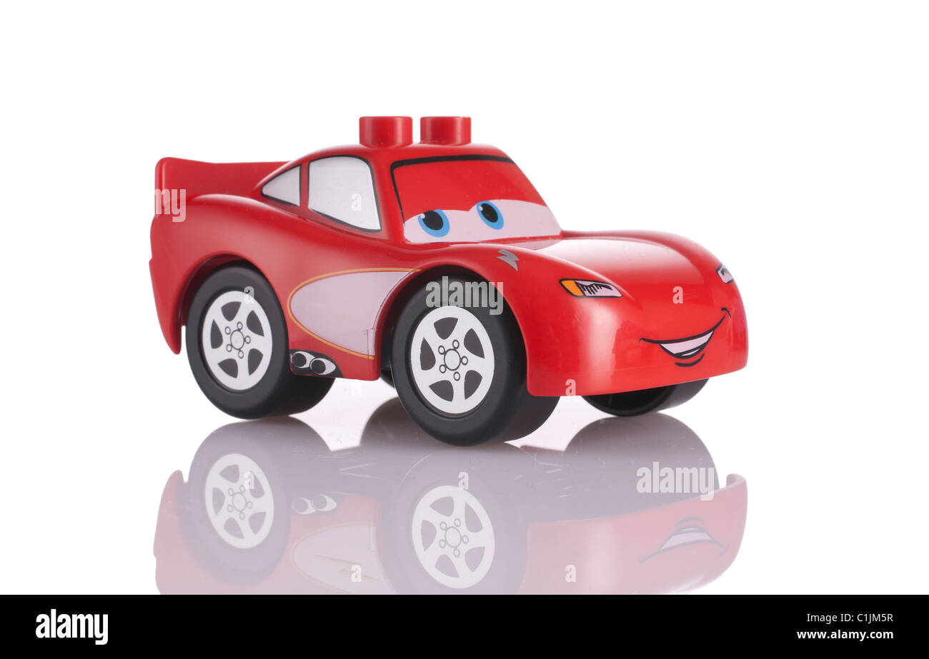 voiture jouet rouge Banque D'Images