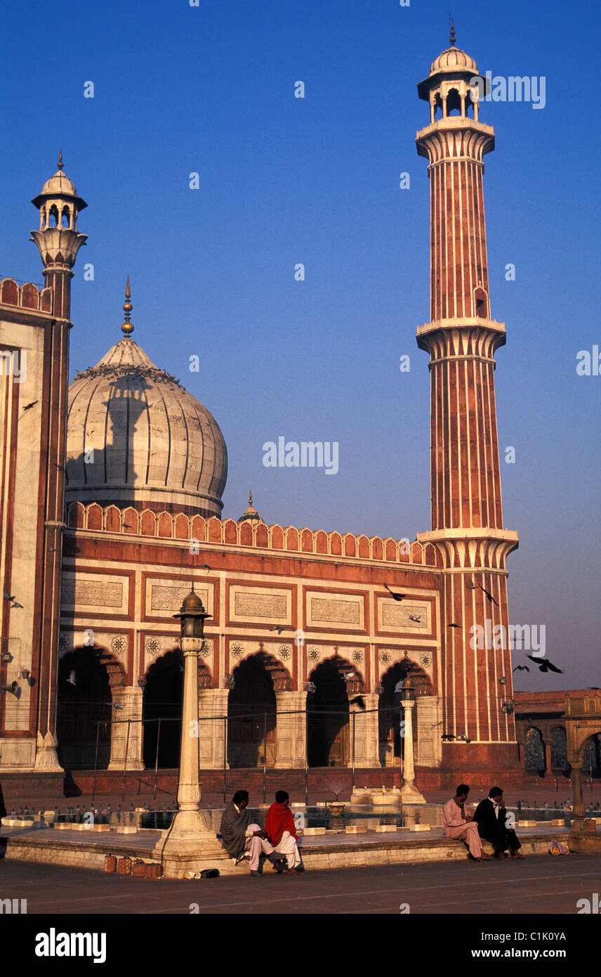 L'Inde du Nord, Delhi, Jama Masjid Mosque Banque D'Images