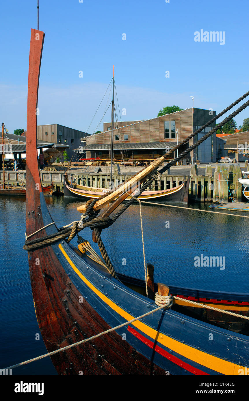 Le Danemark, l'île de Sjælland, Roskilde, musée de bateaux Vikings Banque D'Images