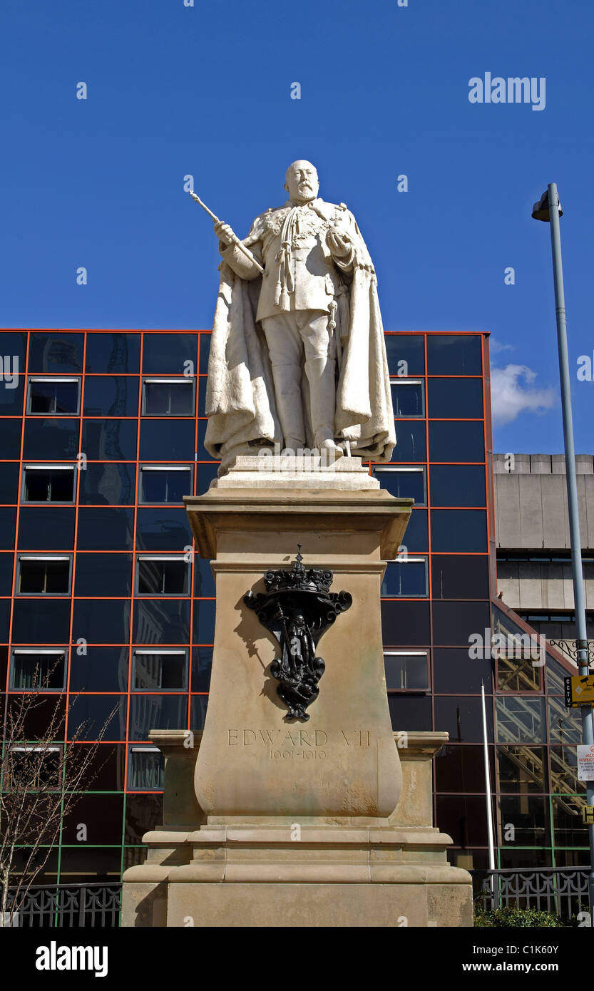 Edward VII statue, Centenary Square, Birmingham, UK Banque D'Images