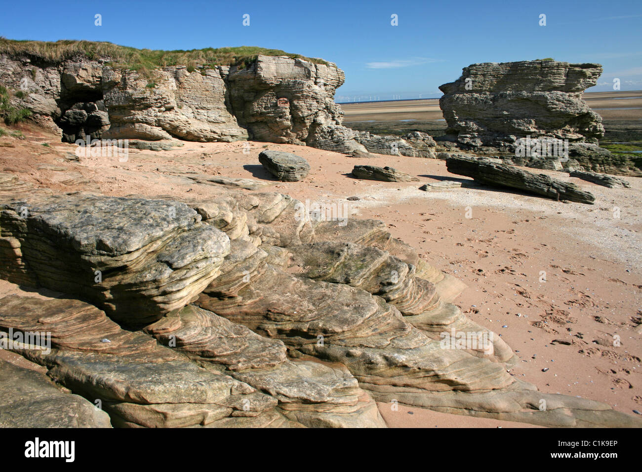 Hilbre Island, un site d'intérêt scientifique dans l'estuaire de la Dee, Wirral, UK Banque D'Images