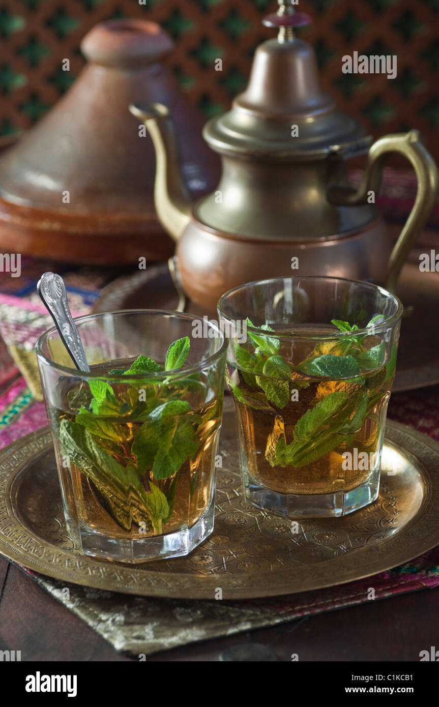 Afrique du Nord.thé à la menthe Thé à la menthe Banque D'Images