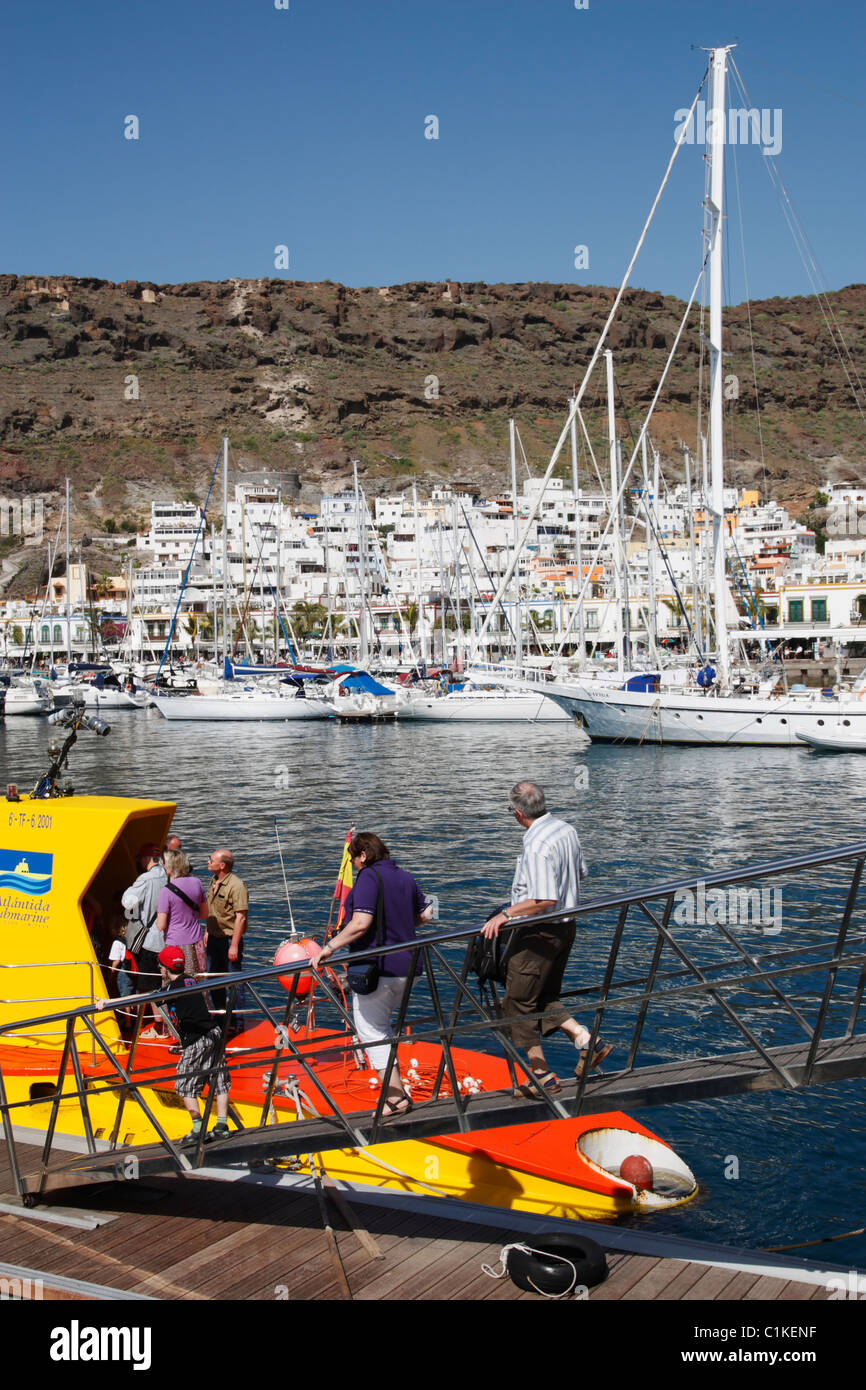 Sous-marin touristique de Puerto de Mogan sur Gran Canaria, Îles Canaries, Espagne Banque D'Images