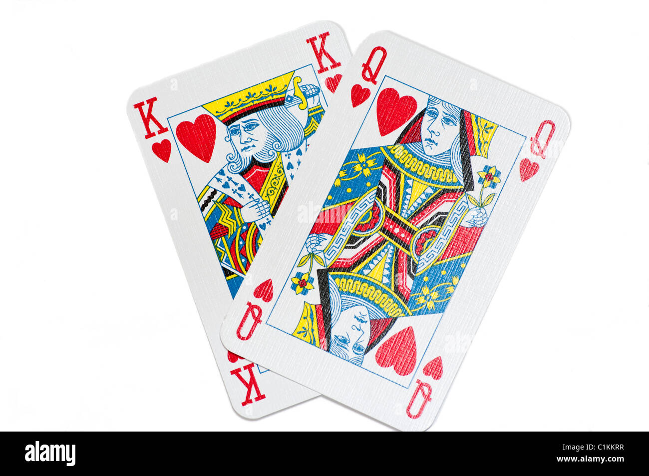 Cartes roi et reine de coeur Banque de photographies et d’images à