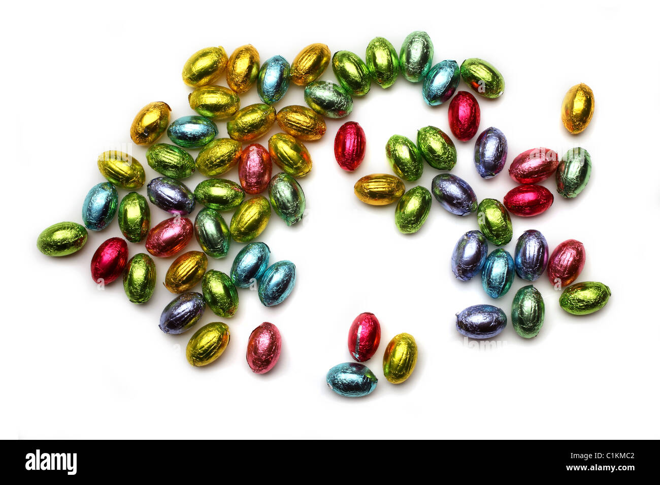 Les œufs en chocolat de Pâques Banque D'Images