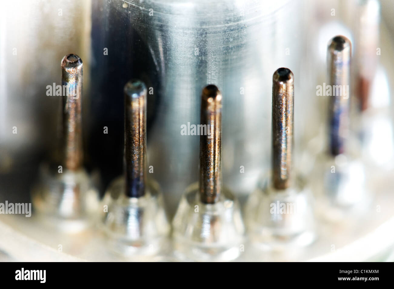 Vintage tube cathodique, macro, profondeur de champ. Banque D'Images