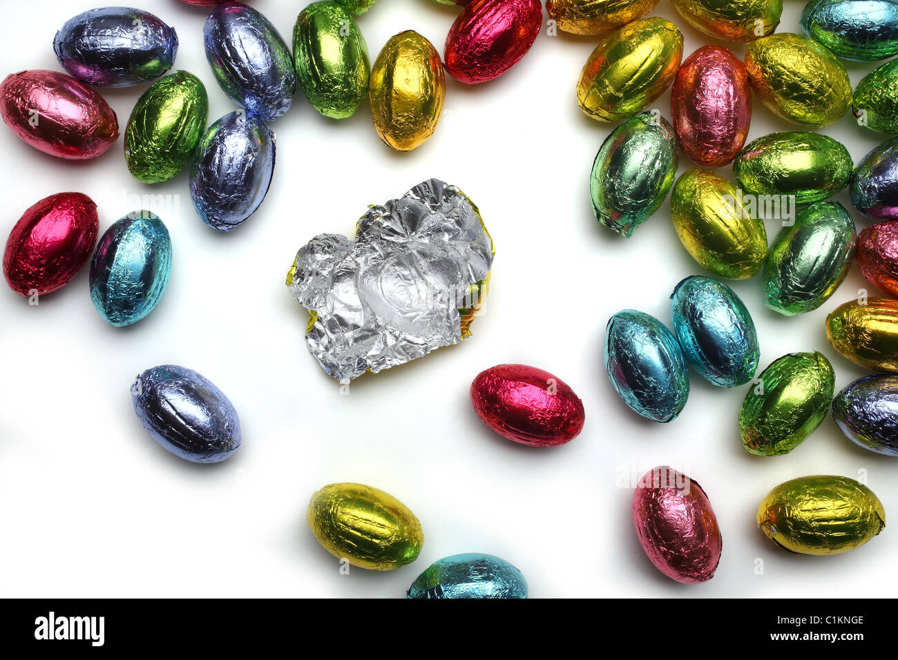 Les œufs en chocolat de Pâques Banque D'Images