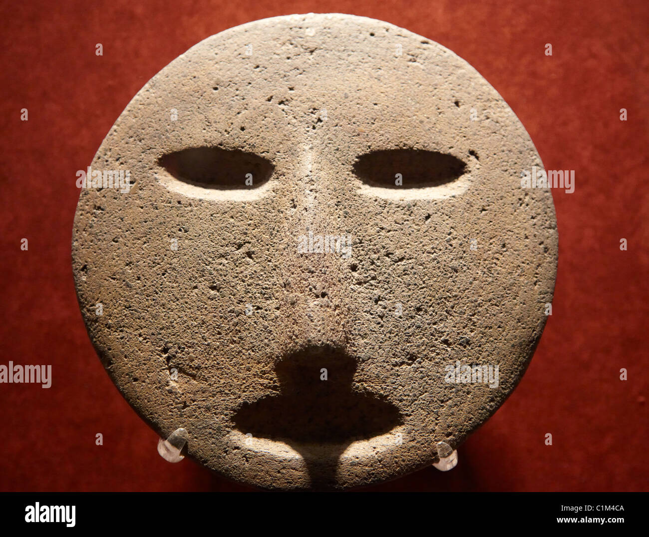 Visage de Pierre aztèque de Teotihuacan Musée Templo Mayor Mexico City Banque D'Images