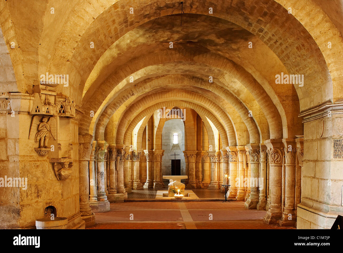 En France, en Charente Maritime, Saintes, la crypte de l'église St EUTROPE Banque D'Images