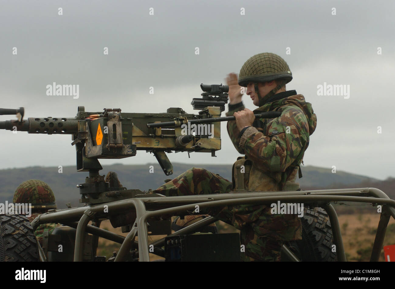 Le puissant L1A1 12,7 mm (.50) à l'arme lourde (HMG) est une version mise à jour de la Browning M2 "Cinquante-cal' - reconnu comme l'un Banque D'Images