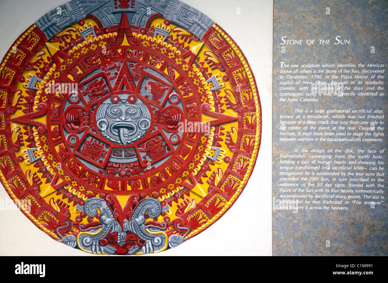 La Pierre du Soleil Calendrier Aztèque Le Musée anthropologique Mexico Mexique Banque D'Images