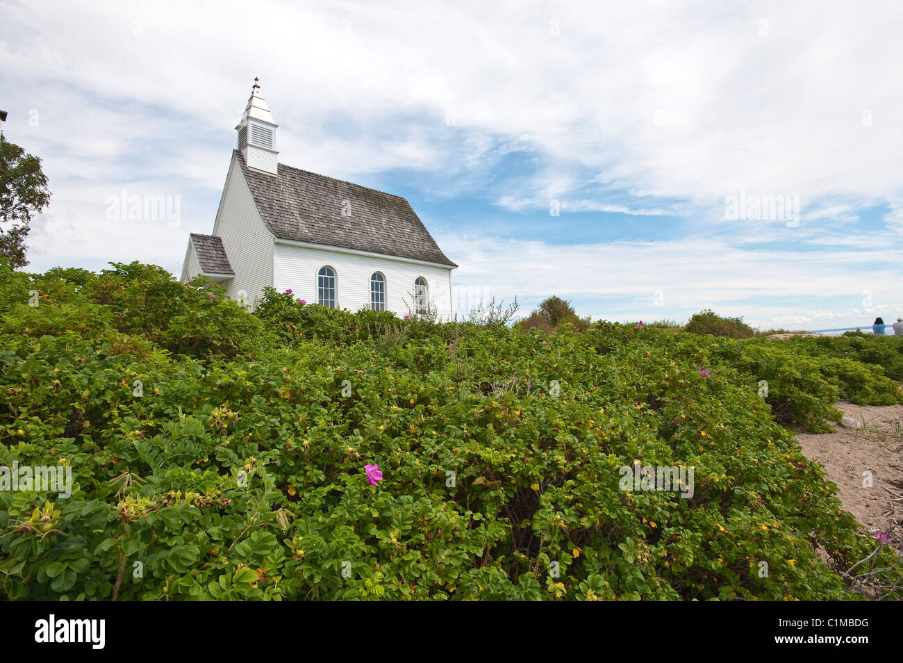 Chapelle sur la plage, Port au persil, Québec, Canada. Banque D'Images