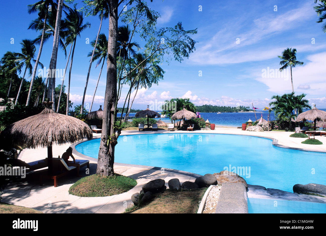 Philippines (Philippines), l'île de Mindanao, Davao, le Pearl Farm beach resort sur l'île de Samal Banque D'Images
