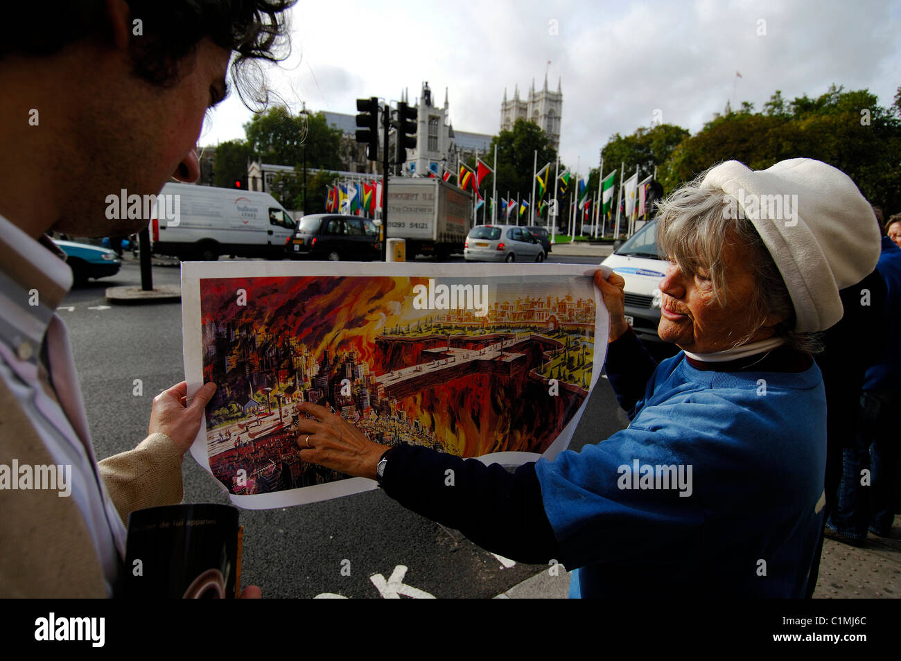 Royaume-uni, Londres, l'abbaye de Westminster, femme prévoyant la fin du monde Banque D'Images