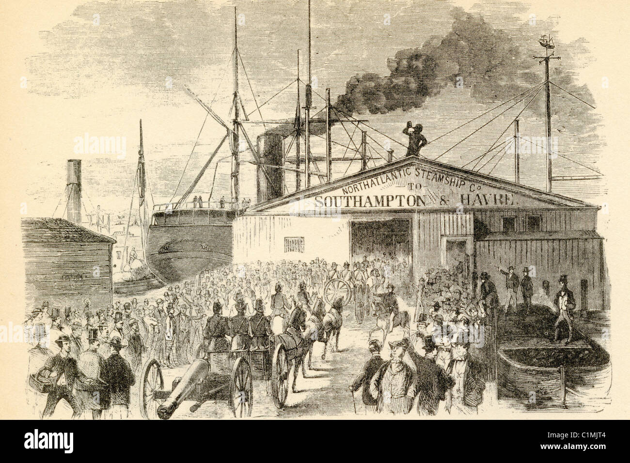 Lithographie ancienne de Southampton, Angleterre Banque D'Images