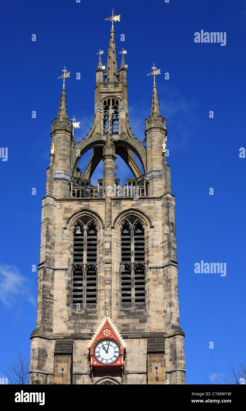 La tour lanterne de la cathédrale St Nicholas, Newcastle upon Tyne, NE L'Angleterre, Royaume-Uni Banque D'Images