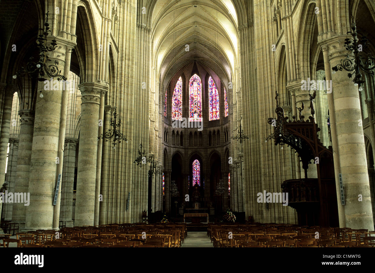 La France, l'Aisne, Soissons, la cathédrale Saint Gervais et Saint Protais Banque D'Images